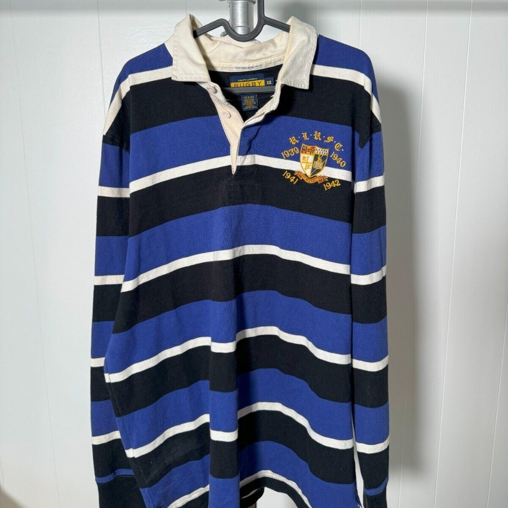 2005 Vintage Ralph Lauren Stripped Rugby Shirt XXL (Fits Like L/XL)